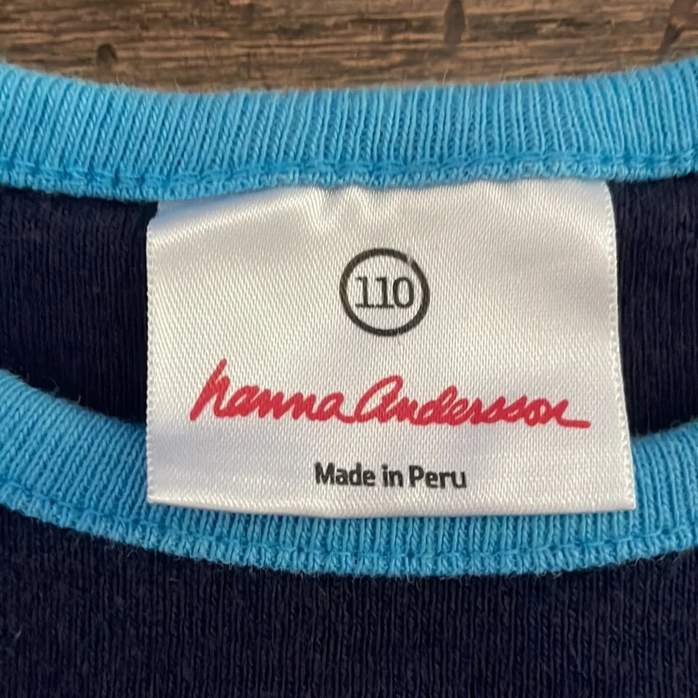 Hanna Anderson Navy blue striped dress for girl